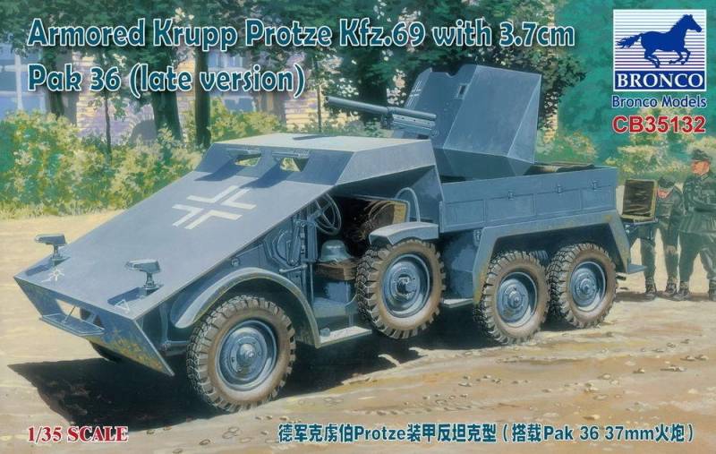 Armored Krupp Protze Kfz.69 with 3.7cm Pak 36 (late version) von Bronco Models