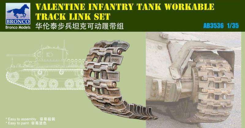 British Valentine Tank Workable Track Li Link Set von Bronco Models