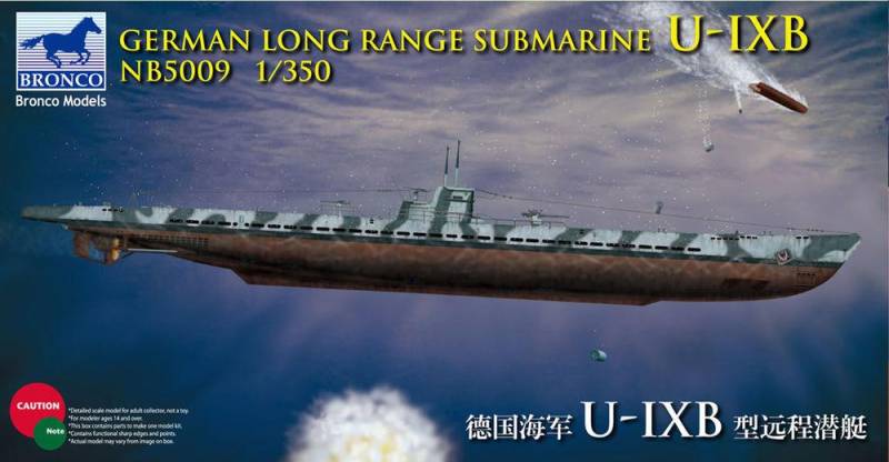 German Long Range Submarine Type U-IX B von Bronco Models