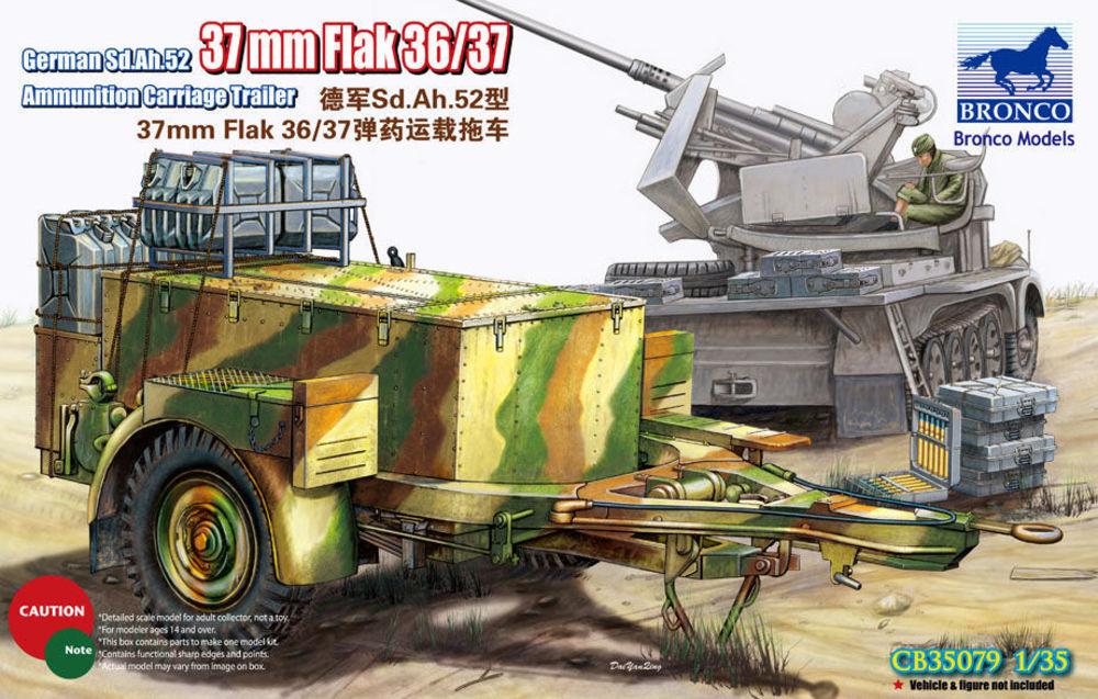 German Sd.Ah.52 37mm Flak Ammunition Carriage Trailer von Bronco Models