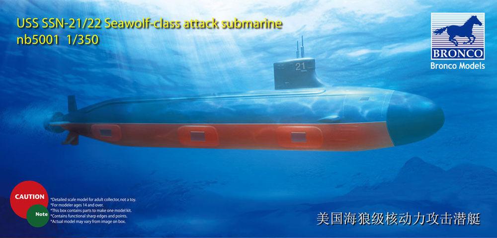 USS SSN Sea-Wolf attack submarine von Bronco Models