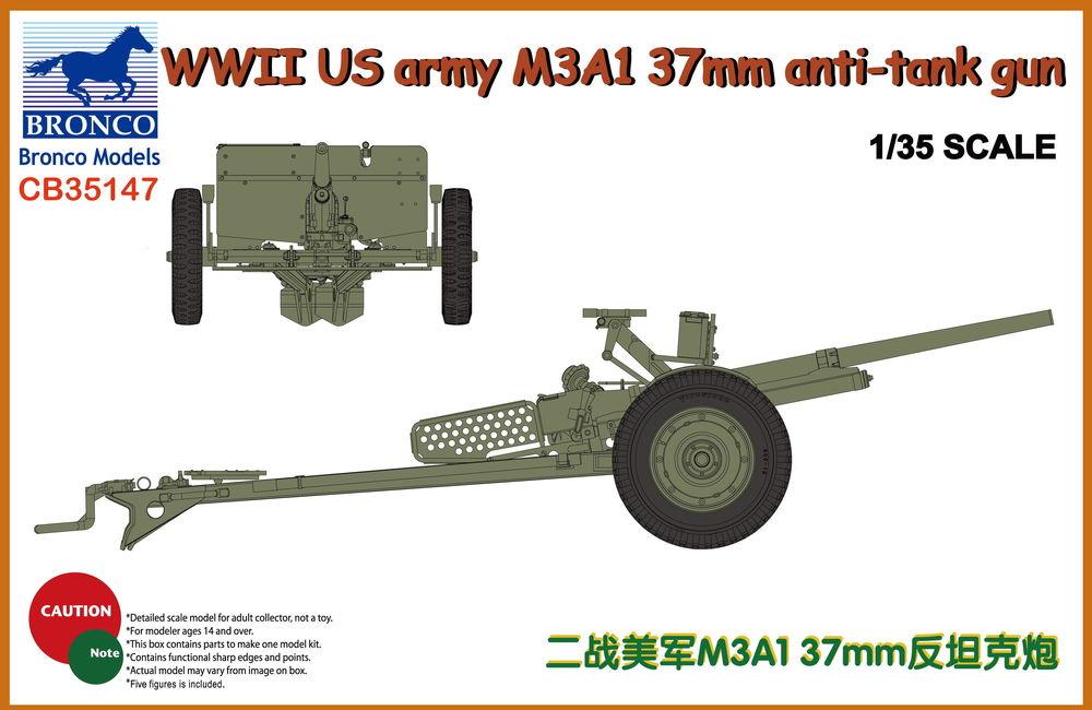 WWII US Army M3A1 37mm Anti-Tank Gun von Bronco Models