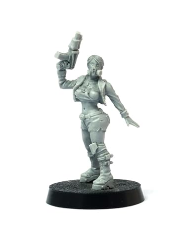 Brother Vinni Female Raider, postapoc Miniature for Tabletop RPG and Wargames, Grey von Brother Vinni