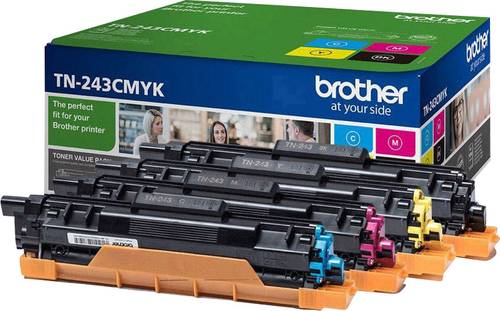 Brother Toner TN-243 Multipack Original Kombi-Pack Schwarz, Cyan, Magenta, Gelb 1000 Seiten TN243CMY von Brother