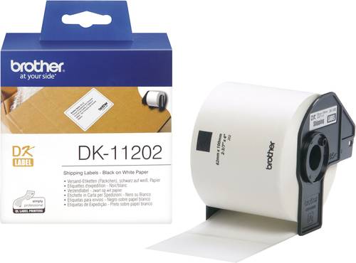 Brother DK-11202 Etiketten Rolle 62 x 100mm Papier Weiß 300 St. Permanent haftend DK11202 Versand-E von Brother