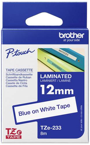 Brother Schriftband TZe TZe-133 Bandfarbe: Transparent Schriftfarbe:Blau 12mm 8m von Brother