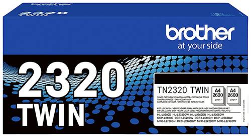 Brother Toner TN-2320TWIN Original 2er-Pack Schwarz 2600 Seiten TN2320TWIN von Brother