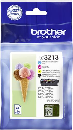 Brother Druckerpatrone LC-3213 VALDR Original Kombi-Pack Schwarz, Cyan, Magenta, Gelb LC3213VALDR von Brother