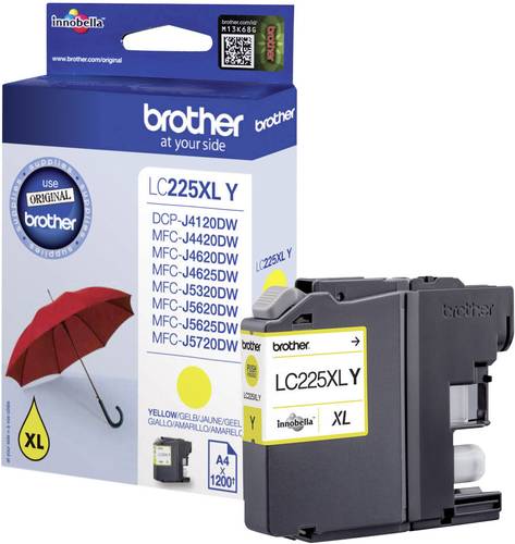 Brother Druckerpatrone LC-225XLY Original Gelb LC225XLY von Brother