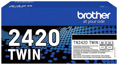 Brother Toner TN-2420TWIN Original 2er-Pack Schwarz 3000 Seiten TN2420TWIN von Brother