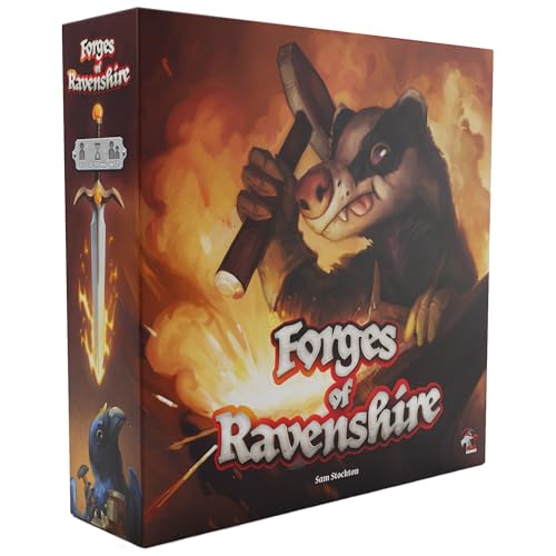 Forges of Ravenshire – Strategie-Brettspiel der Fantasy-Schmiede, 1–4 Spieler, Familie, Erwachsene, Kinder ab 12 Jahren, Würfelarbeiter-Platzierung, Motorbau von Brothers Awesome Games