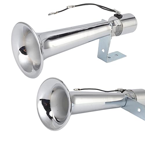 Air Horn, Super Laut 180 DB Single Trompete Lastwagen Lufthorn Universal Car Horn Air Hörner für Fahrzeuge Züge Boote DC 12-24 V (Elektroplierte Farben) von Brrnoo