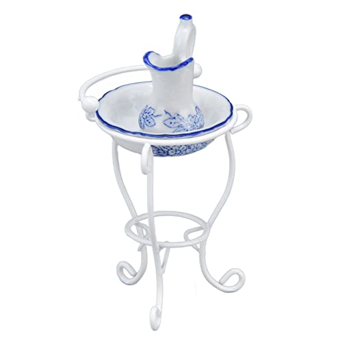 Brrnoo Dollhouse Badezimmer, 1 12 Skala Dollhouse Accessoires Badezimmer Dekor Waschbecken Stand Doll House Kessel und Becken Puppenhaus Accessoires und Möbel für Küche Brrnoo Dollhouse Badezimmer, 1 12 Skala Dollhouse Accessoires Badezimmer Dekor Waschbecken Stand Doll House Kessel und Becken Puppenhaus Accessoires und Möbel für Küche von Brrnoo