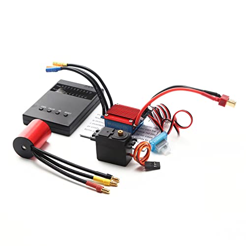 Brrnoo RC-Car-Motor, 5800-KV-RC-Motor, 25-A-Regler, 2,2-kg-Servo-Brushless-Combo-Set für 1:16, 1:18 2S RC-Rennwagen, mit CNC-gefrästem 6061-T6-Billet-Aluminium-Kühlkörpergehäuse, von Brrnoo