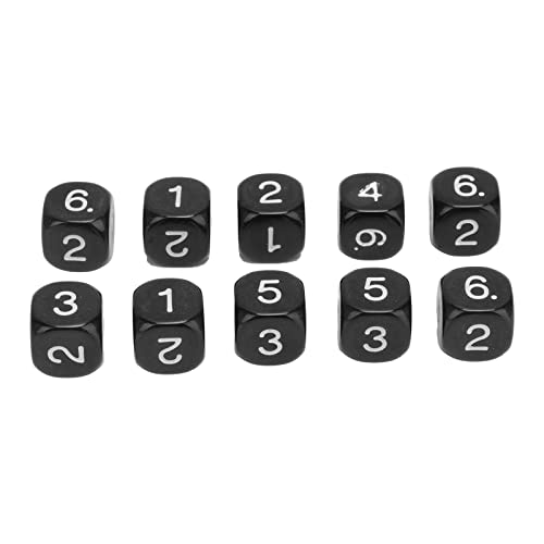 Dice Learning Aid, Zahlen -Würfel -Lernhilfe, Langlebiges 16 -mm -Plastik -Set für Kids Math Games, Geeignet für Brettspiele und Unterricht (Black) von Brrnoo