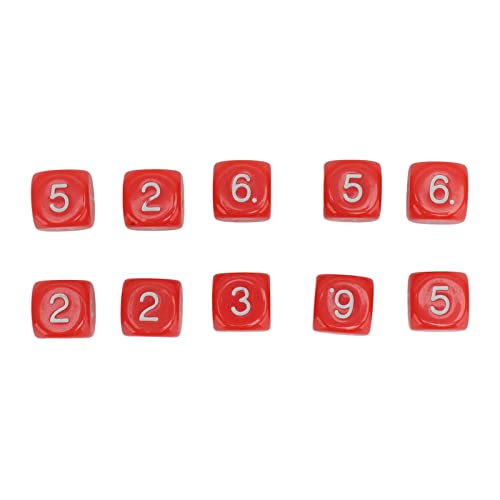 Dice Learning Aid, Zahlen -Würfel -Lernhilfe, Langlebiges 16 -mm -Plastik -Set für Kids Math Games, Geeignet für Brettspiele und Unterricht (Rot) von Brrnoo