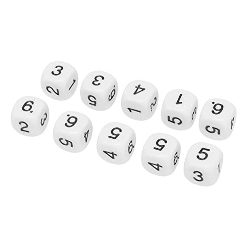 Dice Learning Aid, Zahlen -Würfel -Lernhilfe, Langlebiges 16 -mm -Plastik -Set für Kids Math Games, Geeignet für Brettspiele und Unterricht (White) von Brrnoo