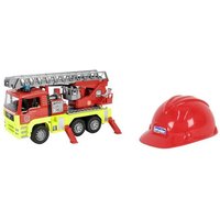 MAN TGA Feuerwehr m. Drehleiter + L&S Modul+Feuwerwehr Spielhelm von Bruder Spielwaren GmbH & Co. KG