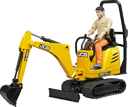 collect it Bagger JCB Mikrobagger 8010 CTS, Bauarbeiter, Kunststoff, 13,5 cm × 6,3 cm × 13,5 cm, 3 Jahre+ von bruder