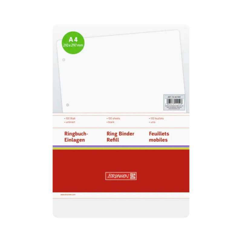 BRUNNEN Ringbucheinlagen, Lineatur blanko, Format A4, Blatt Anzahl 100 Blatt BRUNNEN Ringbucheinlagen, Lineatur blanko, Format A4, Blatt Anzahl 100 Blatt von Brunnen