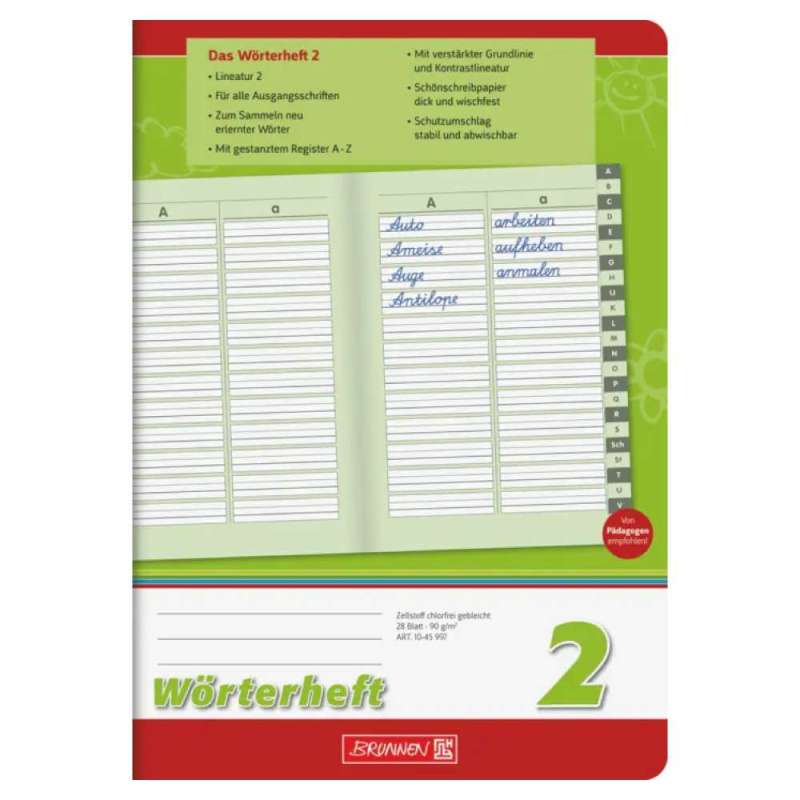 BRUNNEN Wšrterheft, Lineatur Lineatur 2 liniert, Format A5, Blatt Anzahl 28 Blatt BRUNNEN Wšrterheft, Lineatur Lineatur 2 liniert, Format A5, Blatt Anzahl 28 Blatt von Brunnen