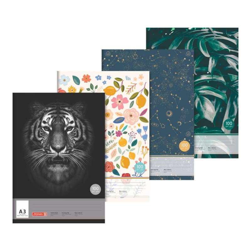 BRUNNEN Zeichenblock Motive, Format A3, Brunnen Designs Sortiert, Blatt Anzahl 20 Blatt, Papierqualität 100 g/m² BRUNNEN Zeichenblock Motive, Format A3, Brunnen Designs Sortiert, Blatt Anzahl 20 Blatt, Papierqualität 100 g/m² von Brunnen