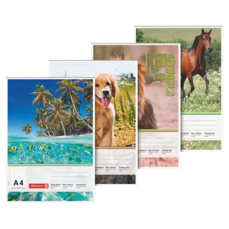 BRUNNEN Zeichenblock Motive, Format A4, Brunnen Designs Sortiert, Blatt Anzahl 20 Blatt, Papierqualität 120 g/m² BRUNNEN Zeichenblock Motive, Format A4, Brunnen Designs Sortiert, Blatt Anzahl 20 Blatt, Papierqualität 120 g/m² von Brunnen
