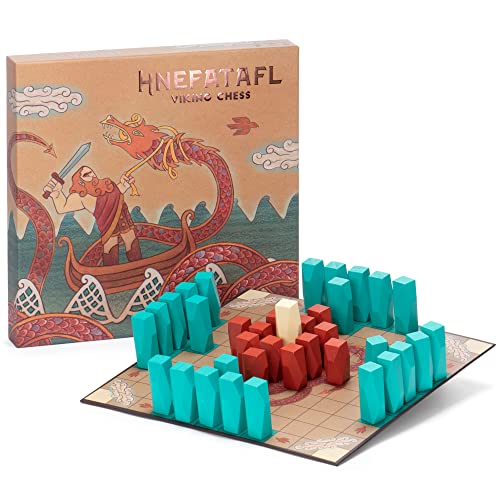 Hnefatafl Wikingerschach-Set - authentisches, traditionelles Strategie-Brettspiel für Zwei Spieler - Historisches europäisches Tisch-Asymmetrisches Kriegsspiel von Brybelly