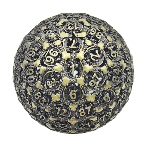 100 Sided Polyhedral Dice, Metal Polyhedral Dice, D100 Dice, RPG Game Dice, Polyhedral Dice for Gamers, Board Game Accessories, Collectible Metal Dice, Tabletop RPG Dice, Durable Metal Dice von Bsbkoj