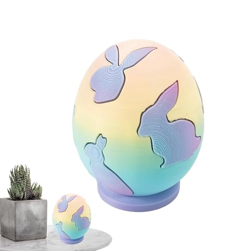 3D Printed Easter Egg, Fidget Puzzle Toys, 4.02x3.23 Inches Adorable Rabbit Puzzle Building Blocks, Decorative Craft Ornament for Easter Holiday Decor von Bsbkoj