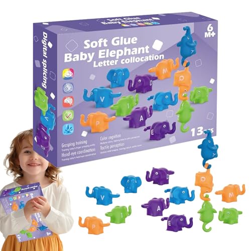 Alphabet Elephant Toys, Elephant Number Matching Toy, Fun Elephant Shape Educational Toy, Perfect for School, Travel, Outdoor and Home, promoging learning and Early Development for Kids von Bsbkoj