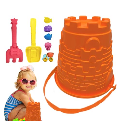 Beach Sand Toys Kit, Beach Bucket Spade Set, Portable Sandbox Castle Supplies, Lightweight Compact Versatile Ideal for Toddler, Kids, and Family, 8.07x8.86x7.48 Inches von Bsbkoj