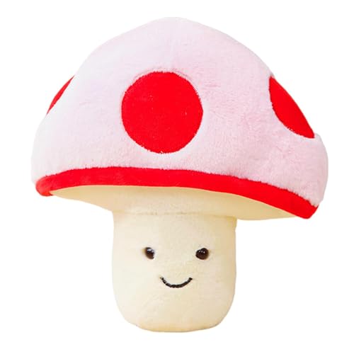 Bsbkoj 22 cm Mushroom Plush Toy, Stuffed Mushroom Pillow, Cute Mushroom Doll, Plush Mushroom Decor, Hugging Mushroom Cushion, Soothing Mushroom Plush, Mushroom Throw Pillow for Boys and Girls von Bsbkoj