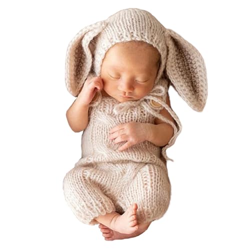 Bsbkoj Baby Photography Costume, Cute Animal Baby Photography Costume, Bunny Hat Photoshoot Prop Outfit, Adorable Baby Cosplay Costume for Family Gatherings and Photo von Bsbkoj