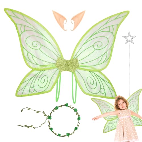 Bsbkoj Fairy Wings Set, Butterfly Costume Wing, Adorable Holiday Celebration Accessories, Role Cosplay Props for Themed Party, Christmas, Wedding, and Dress-Up,Girls, Green, Blue, Purple Bsbkoj Fairy Wings Set, Butterfly Costume Wing, Adorable Holiday Celebration Accessories, Role Cosplay Props for Themed Party, Christmas, Wedding, and Dress-Up,Girls, Green, Blue, Purple von Bsbkoj