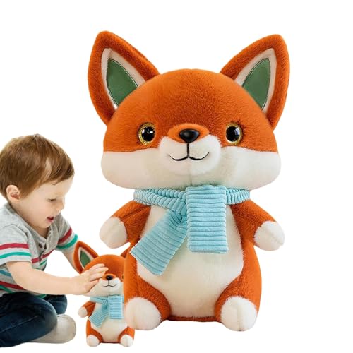 Bsbkoj Fox Plush Toy, Soothing Cute Fox Toy, Stuffed Animal Fox, Plush Doll with Scarf, Soft Toy, Kids Fox Stuffed Toy, Cuddly Fox Companion, Adorable Fox Stuffed for Kids von Bsbkoj