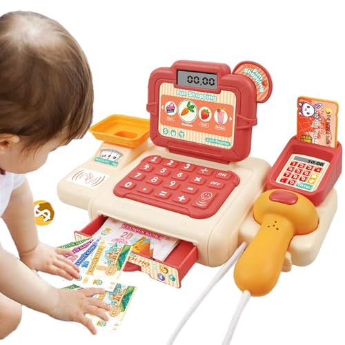 Bsbkoj Kids Cash Register - Cartoon Cash Register Kids Cash Register with Scanner, Toddler Cash Register for Birthdays, Christmas von Bsbkoj