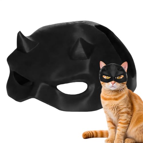 Bsbkoj Pet Cat Half Face Maske, Pet Kitten Dress-up, Pet Halloween Face Maske, Pet Kostüm, Pet Face Maske für Katzen, Halloween Pet Headgear, Haustier Half Face Maske, Pet Dress-Up Kopfbedeckung von Bsbkoj