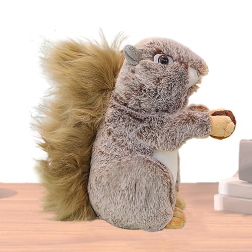 Bsbkoj Plush Squirrel, Huggable Squirrel Toy, Big Tail, Kids Animal Plüschtier, Bedtime Squirrel Plush, Birthday Gift Plüsch, Soft Furry Toy, Cuddly Squirrel Plush, Baby Squirrel Plush Toy von Bsbkoj