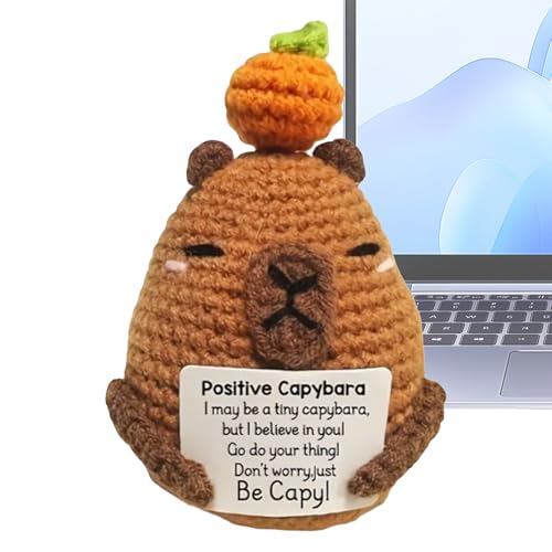 Bsbkoj Positive Tiere, motivierendes Capybara-Plüschtier mit lustigem Häkeln, Deko für Büro, Geschenk mit motivierender Karte für Abschluss, Geburtstag Bsbkoj Positive Tiere, motivierendes Capybara-Plüschtier mit lustigem Häkeln, Deko für Büro, Geschenk mit motivierender Karte für Abschluss, Geburtstag von Bsbkoj