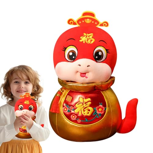 Bsbkoj Snake Stuffed Animal, Egg-Shaped Mascot Year of the Snake 11 inch Plüschpuppe, chinesische Tierpuppe, Spielzeug, Snake Stuffed Animals für chinesisches Frühlings-Festival, chinesische von Bsbkoj