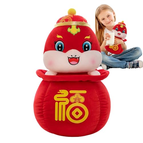 Bsbkoj Snake Year Doll 2025, Cute Cartoon Snake Plush 11.8/9.8 Inches, Spring Festival Stuffed Animal Pillow Snake Toy Red for Kids Boys Girls Birthday Children's Day New Year von Bsbkoj