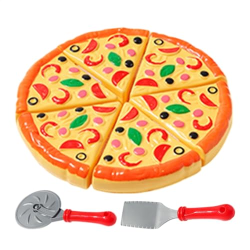 Bsbkoj Spielen Sie Pizza Set für Kinder, Pizza Play Set - Pizza Playset Educational Kitchen Toy Food | Interaktive Kinderspiele, tun Sie vor, das Kochen und Schneiden für und Mädchen zu Spielen von Bsbkoj