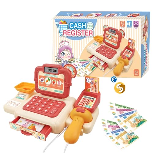 Cash Register, Cartoon Cash Register for Kids Ages 2-4, Multi-Functional Toddler Toy with Scanner for Parent-Child Interaction and Educational Playtime Fun von Bsbkoj