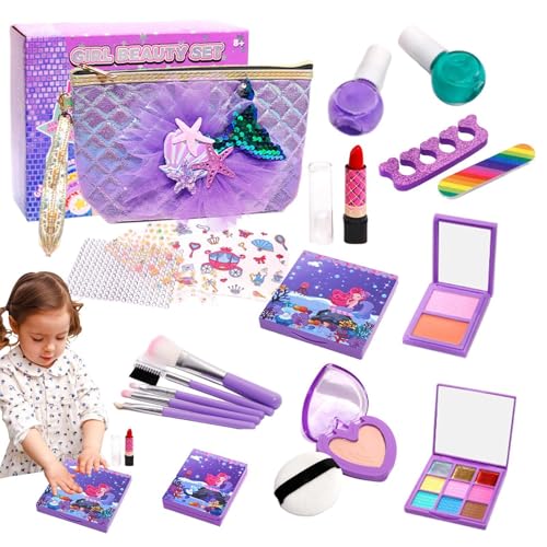 Children's Makeup Set, 22 x Waschbare Kosmetik Toy Beauty Set, Waschbares sicheres Makeup Set für kleine Mädchen, kreatives Makeup Toy Set für Kinder, Pretend Makeup Set für Mädchen, Make-up-Sets von Bsbkoj