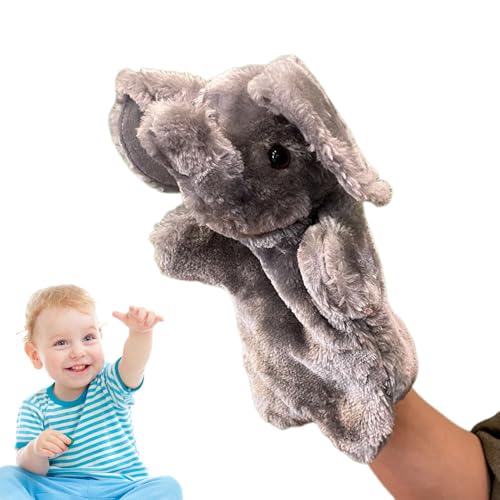 Elefant Hand Puppet, Tier Welpen für Kinder, Elefant für Kinder, Handpuppe, Kleinkinder, Plüschtier, Hand Puppet für Kinder, Elefantenpuppen für Theater, Plüsch-Elefant von Bsbkoj