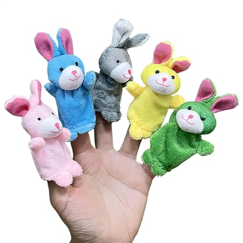 Finger Puppets, Plush Bunny Interactive Toys, Set of 5, Cute Animal Puppets, 3.94 Inches, Fun Dolls for Children’s Playtime, Shows, Schools, and Birthday Parties von Bsbkoj