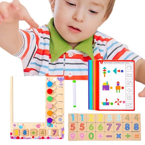 Fingerzählspielzeug, Math-Spielzeug, Holzmatten-Zahlenspiele, bunte Holzzählspielzeuge, Math-Blöcke, Math Learning Games, tragbares Counting Toys, Reisemathspielzeug, Outdoor Counting Games, Pres von Bsbkoj