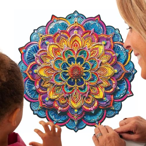 Flower Shaped Puzzles, Fine Motor Skills Toy, Learning Toy For Adults, Unique Animal Pieces Jigsaw Puzzle, Adult Jigsaw Puzzles, Family Game Puzzle, Wooden Jigsaw For Adults, Flower Puzzle for Adults von Bsbkoj