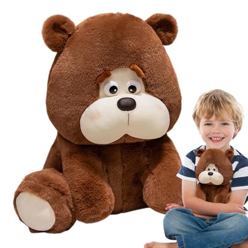 Gefülltes braunes Bär, Plüschpuppe, Huggable Bärenspielzeug, 22,4 cm (9 Zoll) Bärenspielzeug, kuddly brauner Bär, weiche Plüschpuppe, Sitting Bear Plüsch, Kinder Stuffed Animal, Plüschtier für von Bsbkoj